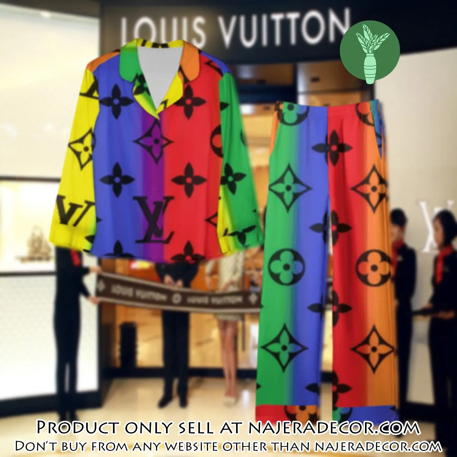 Trending luxury lv satin pajama set pjs1110 njr3802710